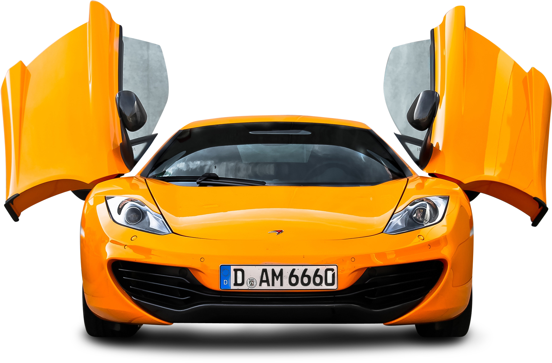 Orange Sports Car With Doors Up