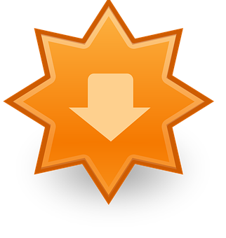 Orange Star Download Icon PNG with transparent background