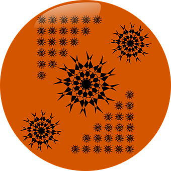 Orange Star Pattern Ball PNG with transparent background