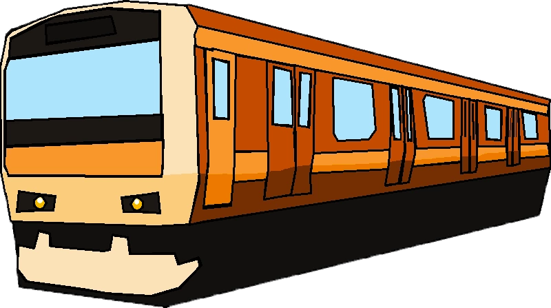 Orange Subway Train Illustration