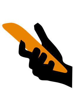 Orange Surfboard Silhouette Black Background PNG with transparent background