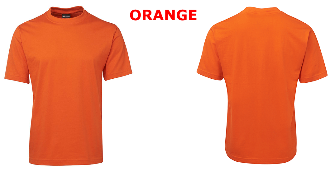 Orange T Shirt Frontand Back View PNG with transparent background
