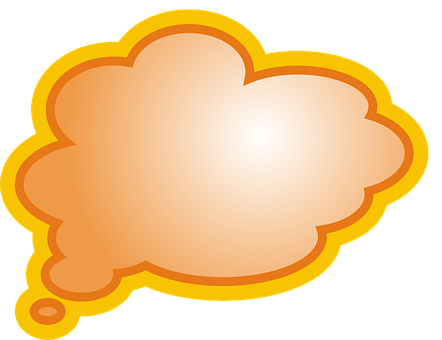 Orange Thought Bubble Clipart PNG with transparent background