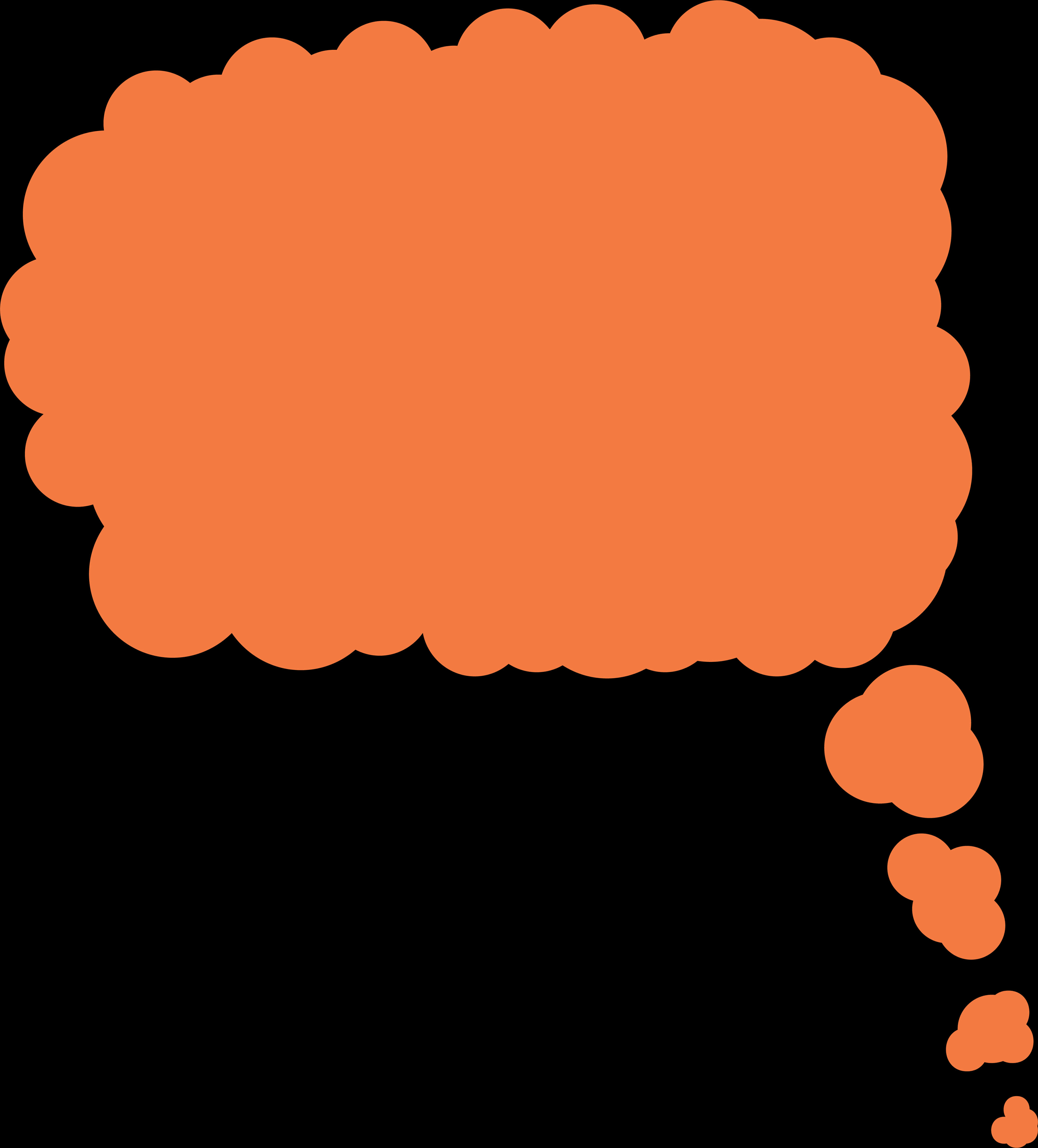 Orange Thought Bubble Graphic