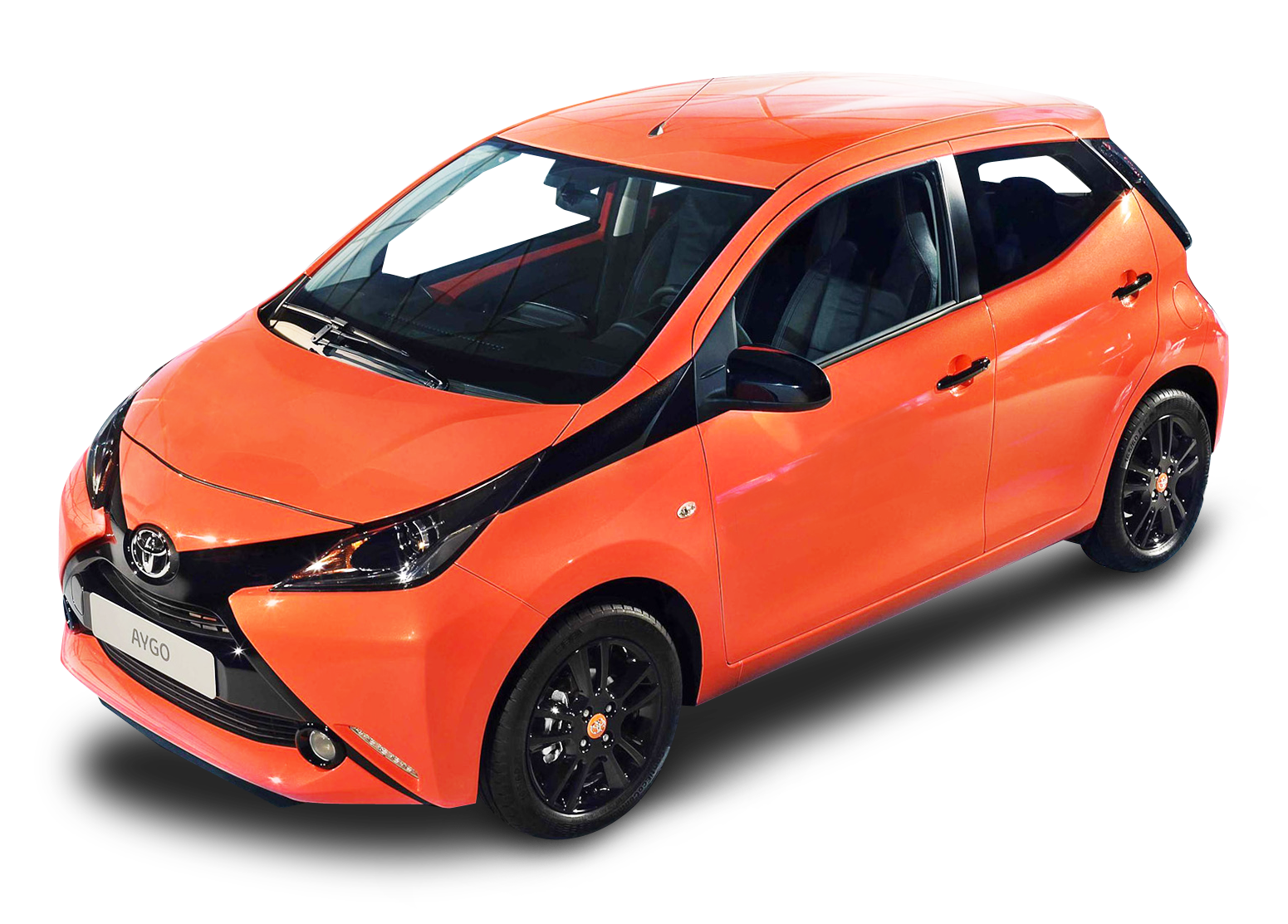 Orange Toyota Aygo Side View