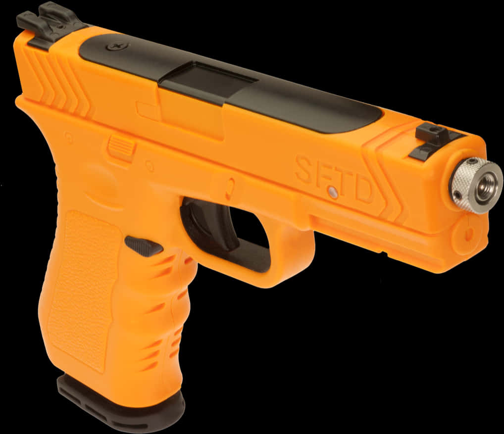 Orange Training Pistol Image PNG with transparent background