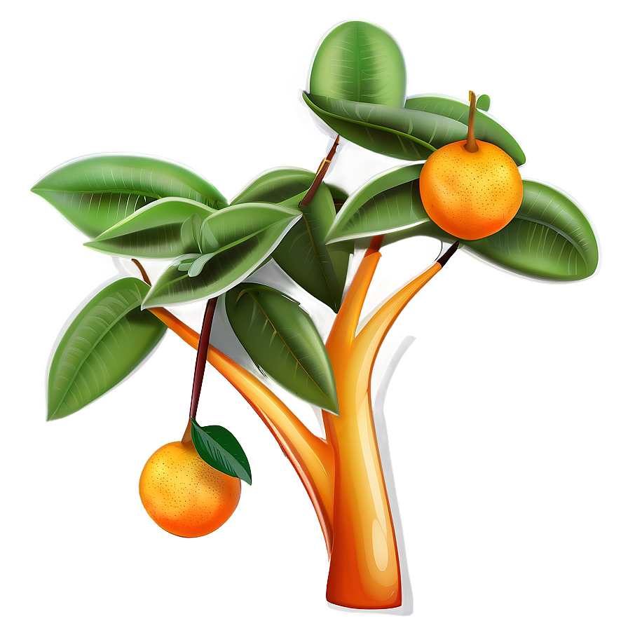 Orange Tree Illustration Png Vvq