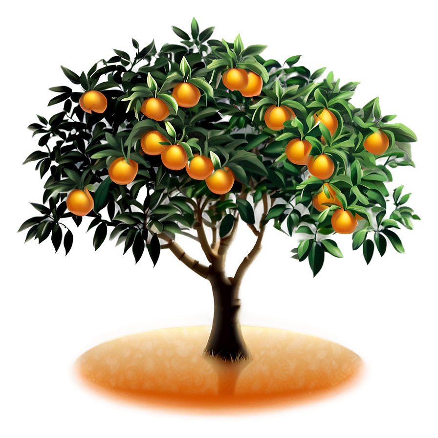 Orange Tree Silhouette Png Qsb43