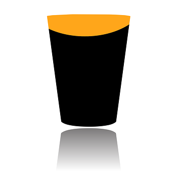Orange Trimmed Black Vase Graphic PNG with transparent background