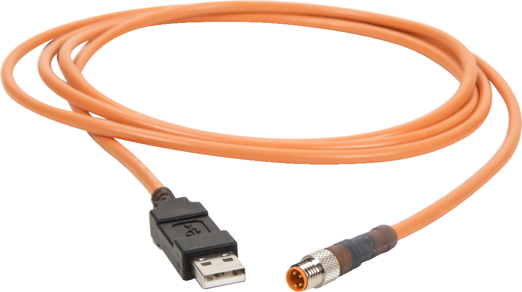 Orange U S B Cablewith D C Power Connector