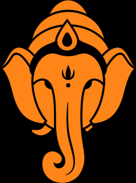 Orange Vinayagar Silhouette