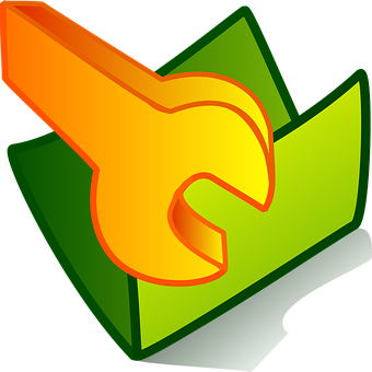 Orange Wrench Green Folder Icon