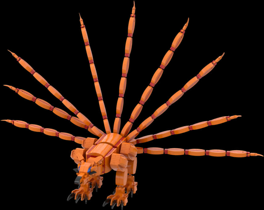 Orange3 D Model Nine Tailed Fox