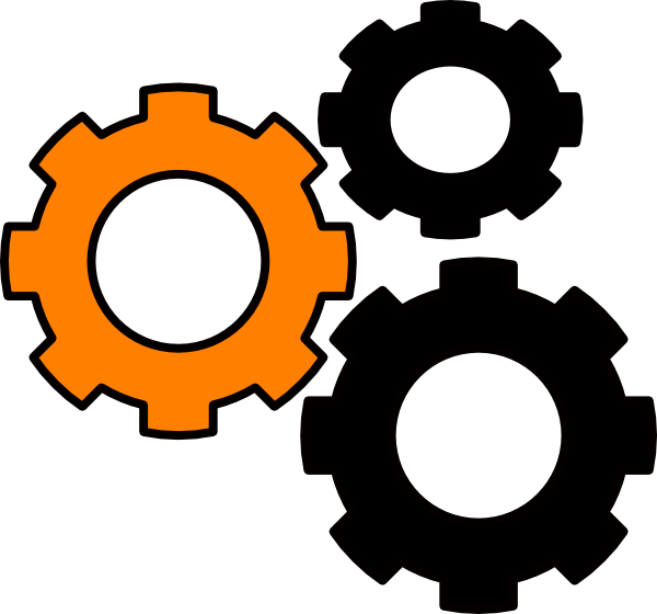 Orangeand Black Gears Icon