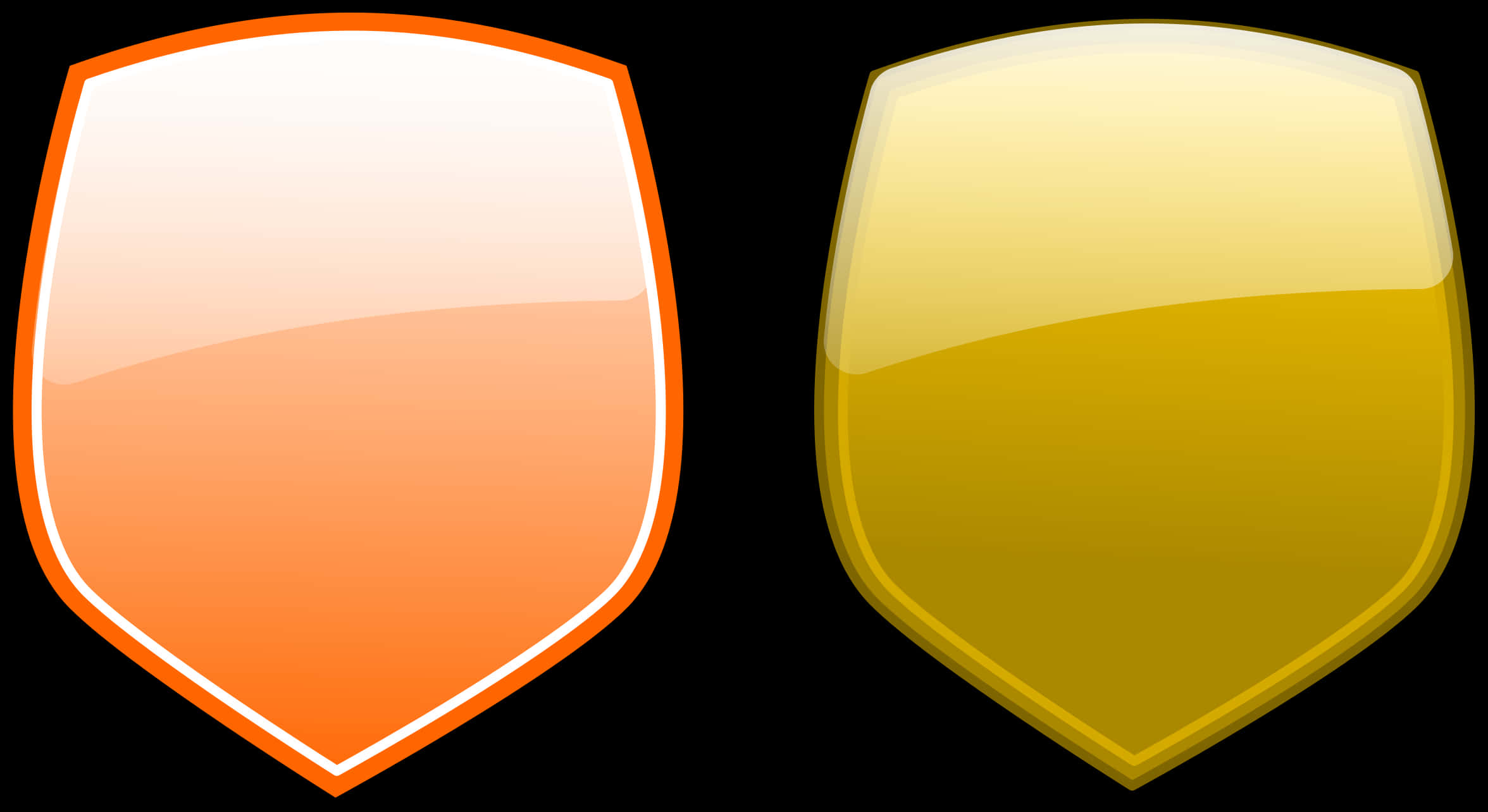 Orangeand Gold Shields