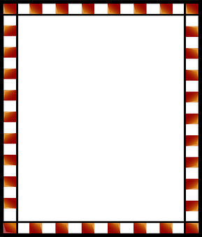 Orangeand White Striped Frame PNG with transparent background