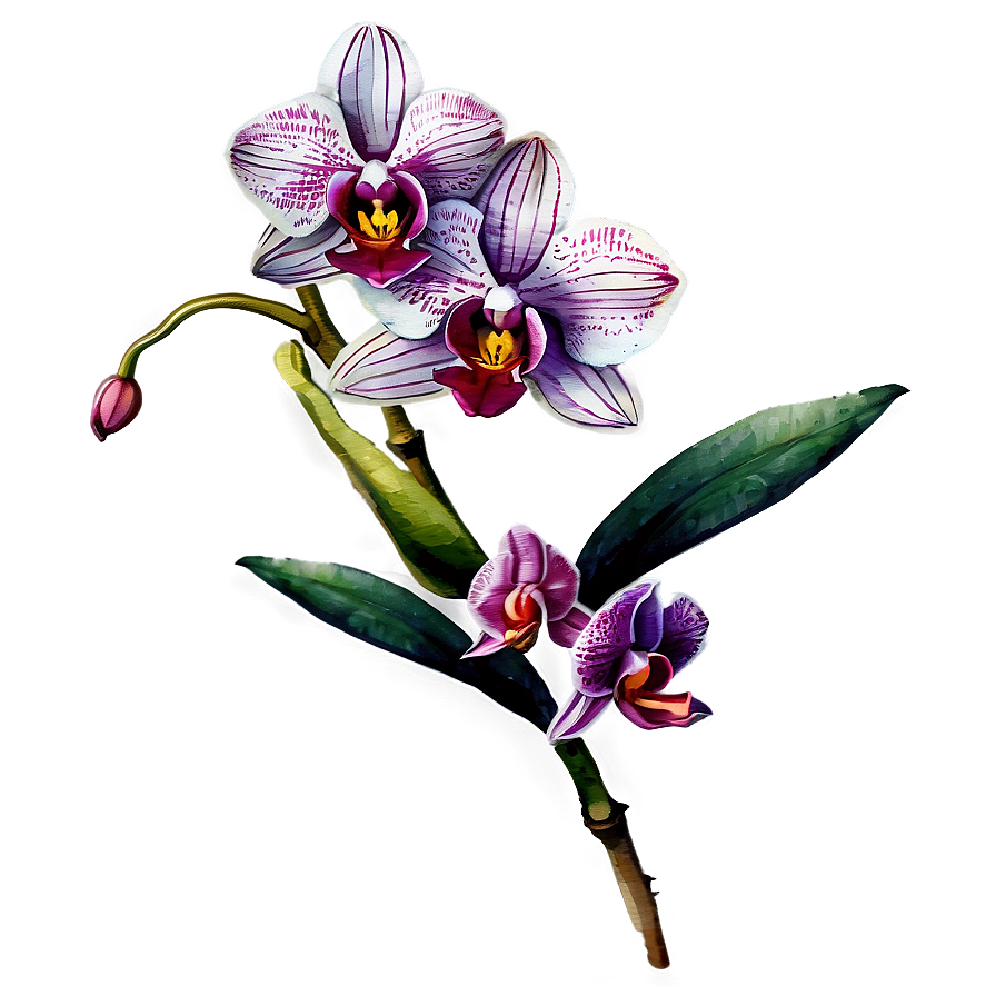 Orchid Watercolor PNG iwp85 PNG image with a transparent background, free high-resolution download