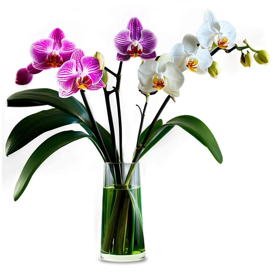 Orchids In Vase Png Geu24