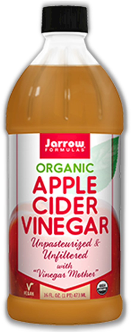 Organic Apple Cider Vinegar Bottle PNG with transparent background