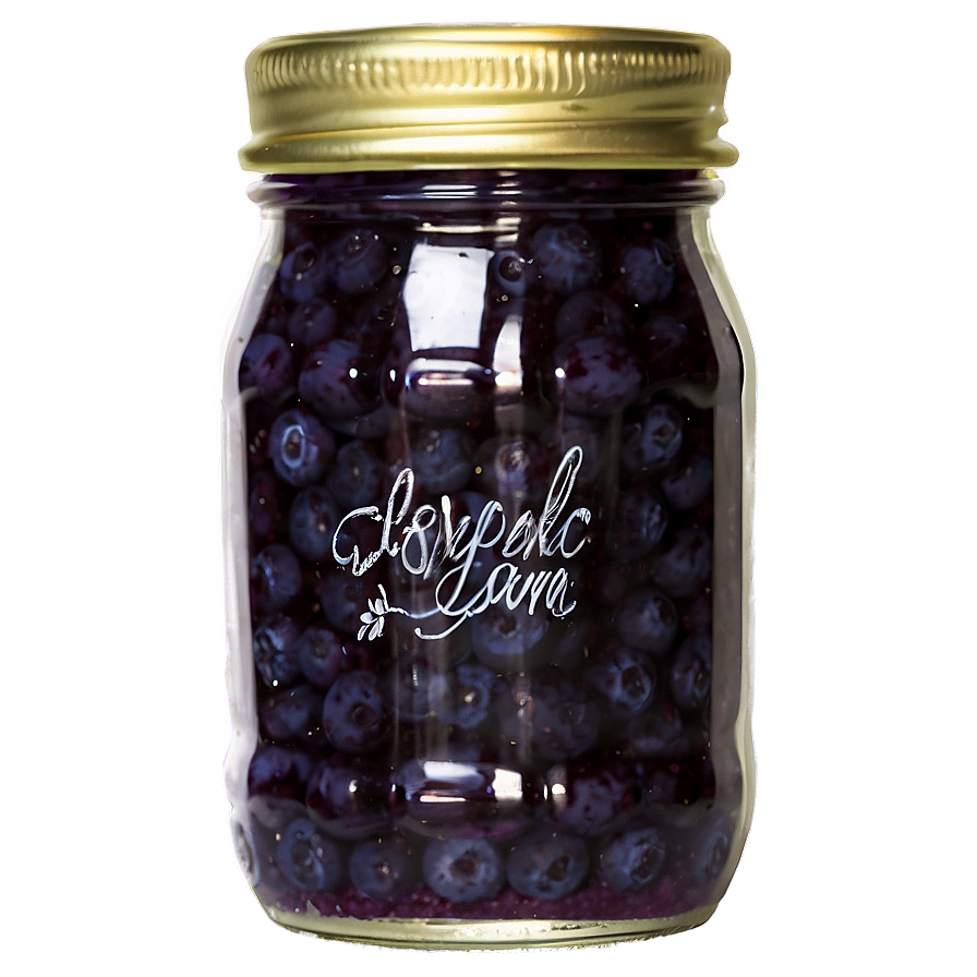 Organic Blueberry Jam Jar Png 4