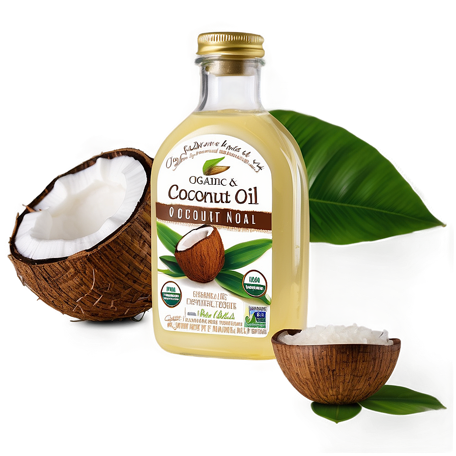 Organic Coconut Oil Bottle PNG 15 PNG with transparent background