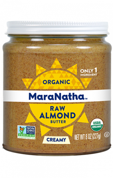 Maranatha Organic Creamy Raw Almond Butter 8 Oz Glass - Maranatha Almond Butter Crunchy, HD Png Download PNG with transparent background