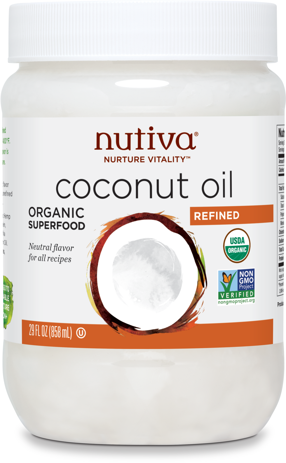 Organic Refined Coconut Oil'Data Zoom='//cdn - Nutiva Coconut Oil, HD Png Download PNG with transparent background