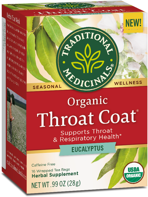 Organic Throat Coat Tea Box PNG with transparent background