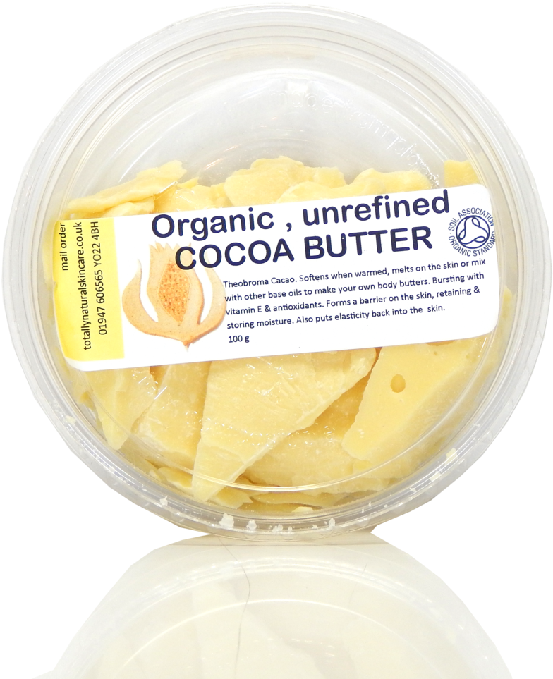 Organic Unrefined Cocoa Butter Container PNG with transparent background