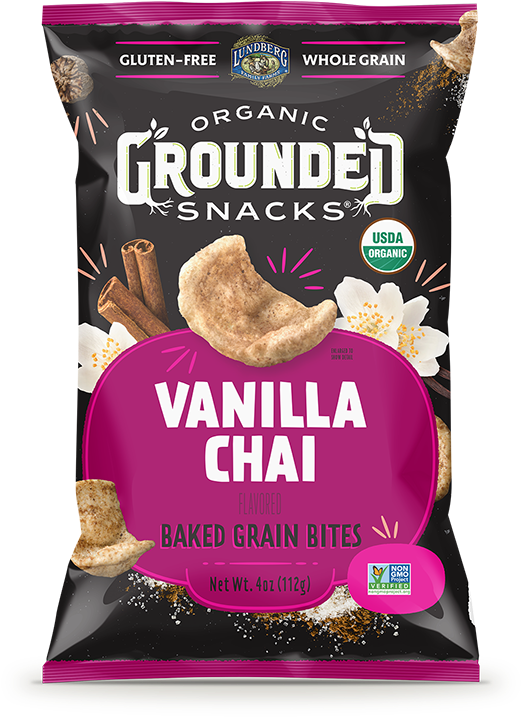 Organic Vanilla Chai Flavored Baked Grain Bites Package PNG with transparent background