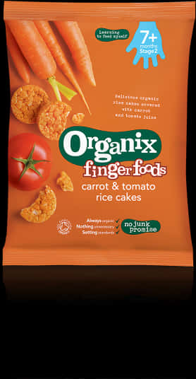 Organix Finger Foods Carrot Tomato Rice Cakes Package