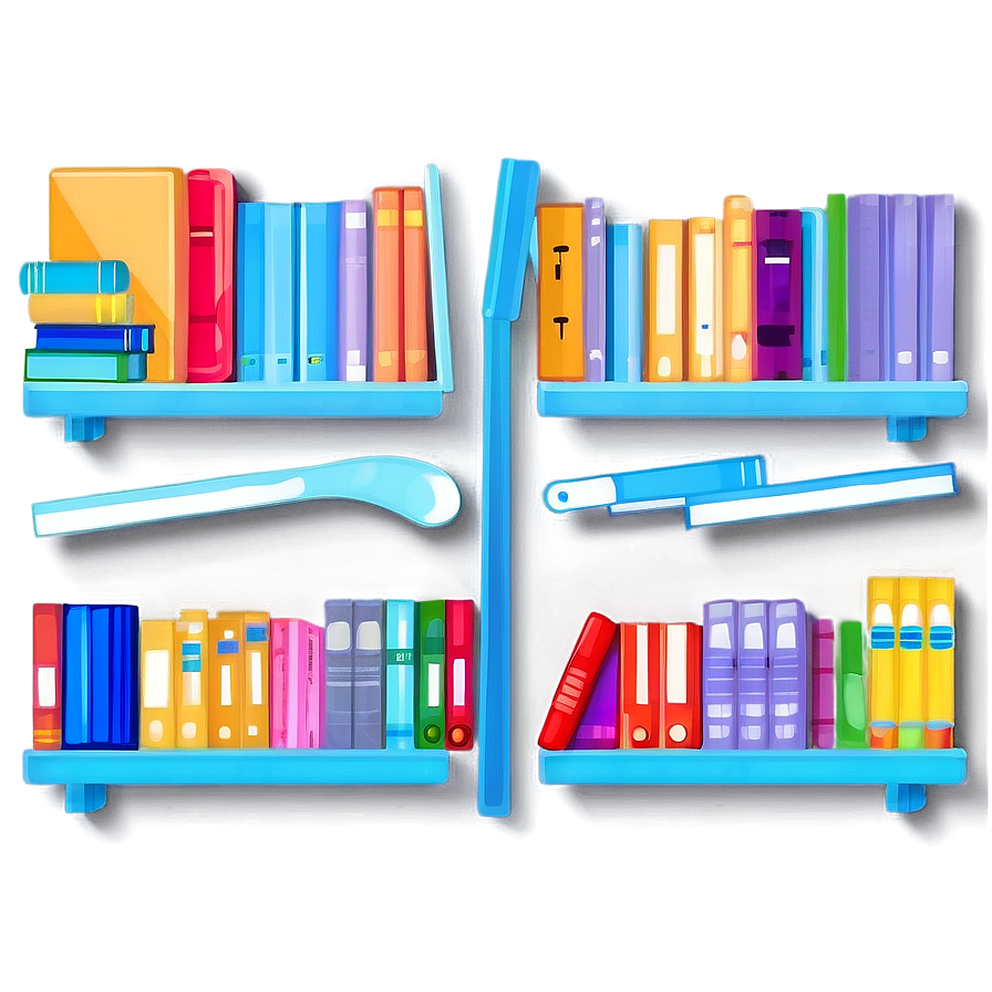 Organized Books On Shelf Png 06262024