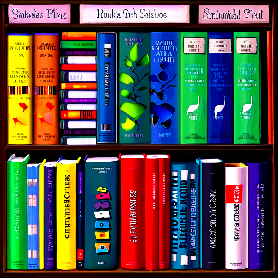 Organized Books On Shelf Png 22