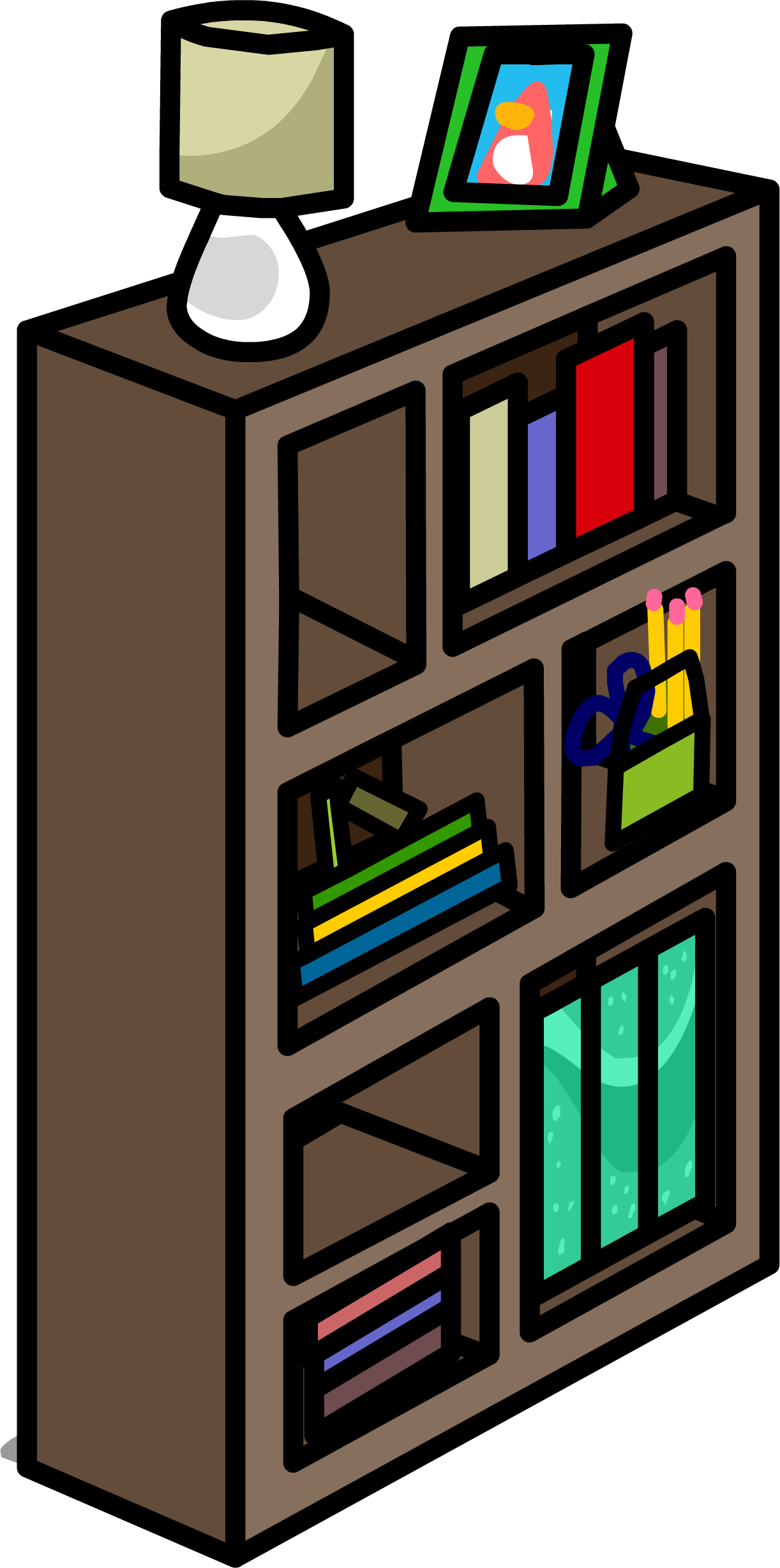 Funky Bookshelf Sprite - Bookshelf Clipart, HD Png Download PNG with transparent background
