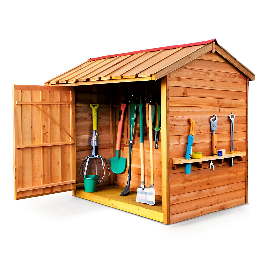 Organized Garden Tools Shed Png 14