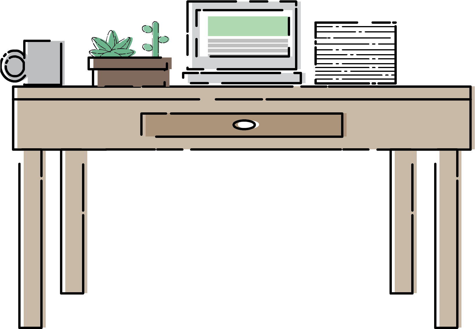 Organized Workstation Vector Illustration