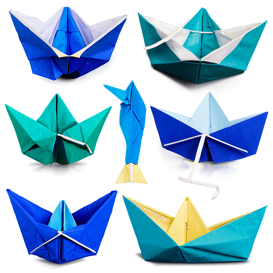 Origami Paper Boat Set Png Gqa