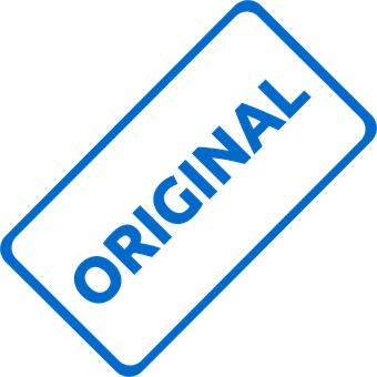 Original Blue Stamp Graphic PNG with transparent background