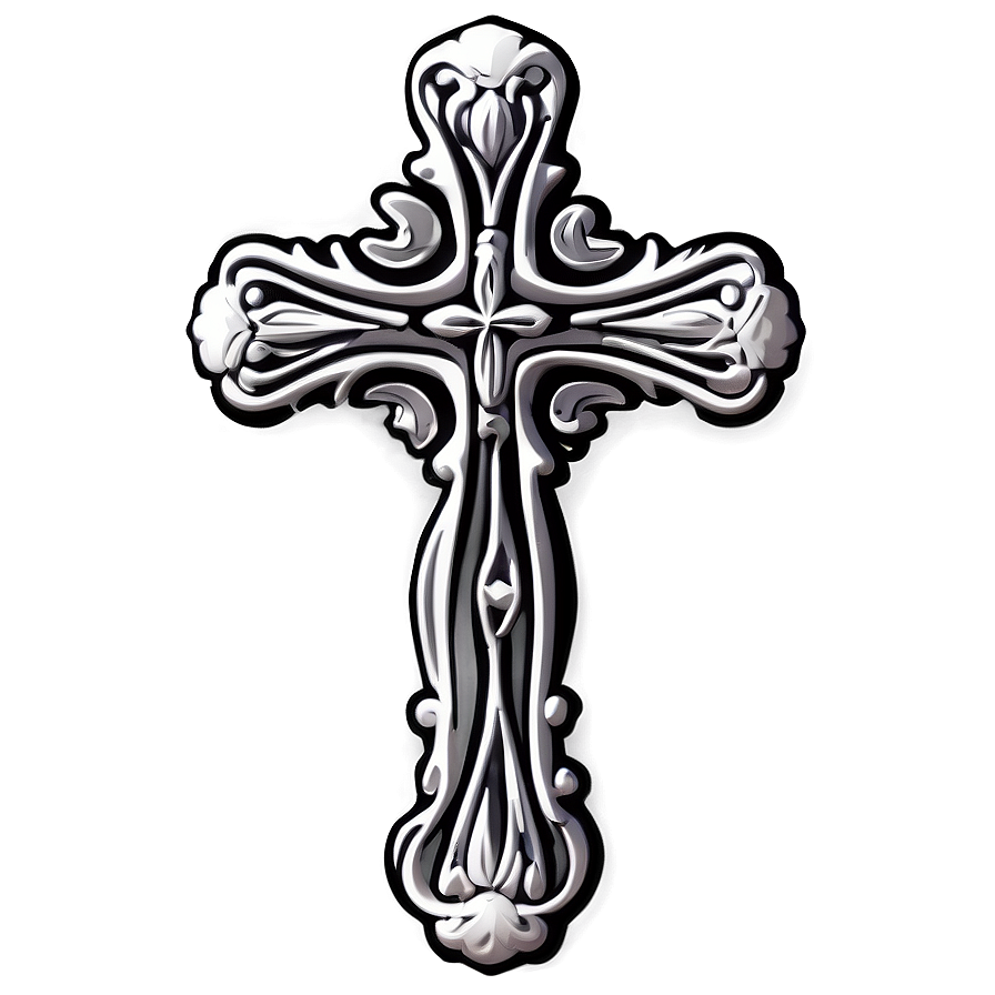 Ornamental Cross Outline Png Xhf90