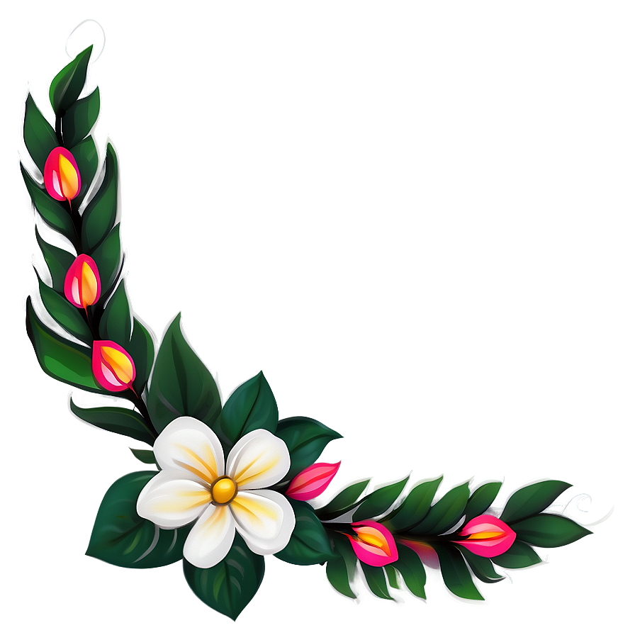 Ornamental Flower Border Png 98