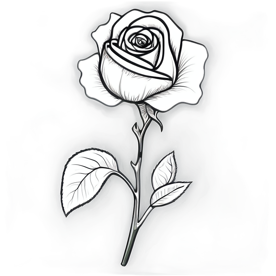 Ornamental Rose Black And White Png 97