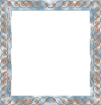 Ornate Blue Floral Frame