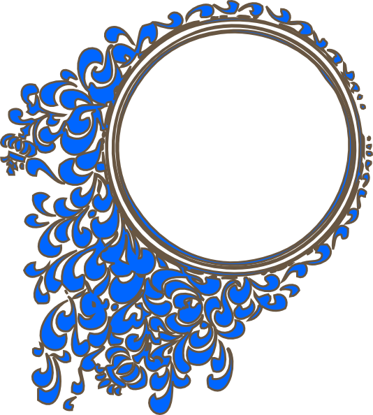 Ornate Blue Floral Frame