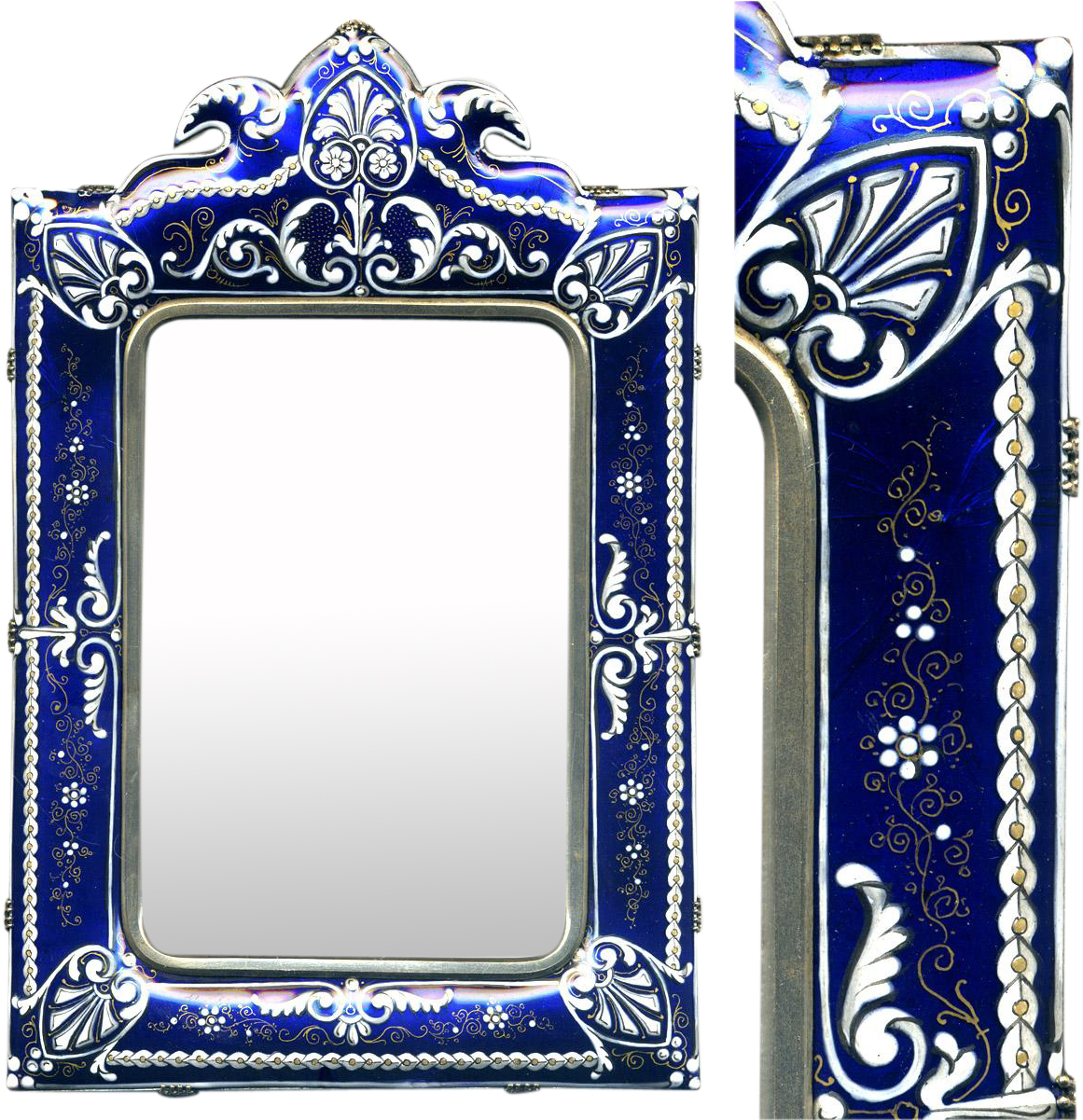 Ornate Blueand Silver Frame