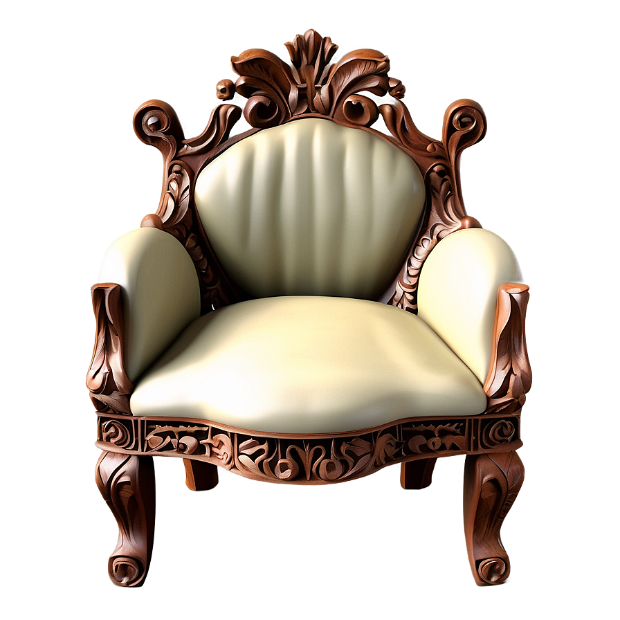 Ornate Carved Wood Armchair Png 06262024