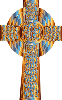 Ornate Celtic Cross Design PNG with transparent background