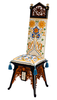 Ornate Embroidered Chair.jpg PNG with transparent background