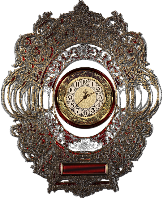 Ornate Gemstone Encrusted Clock PNG image with a transparent background, free high-resolution download