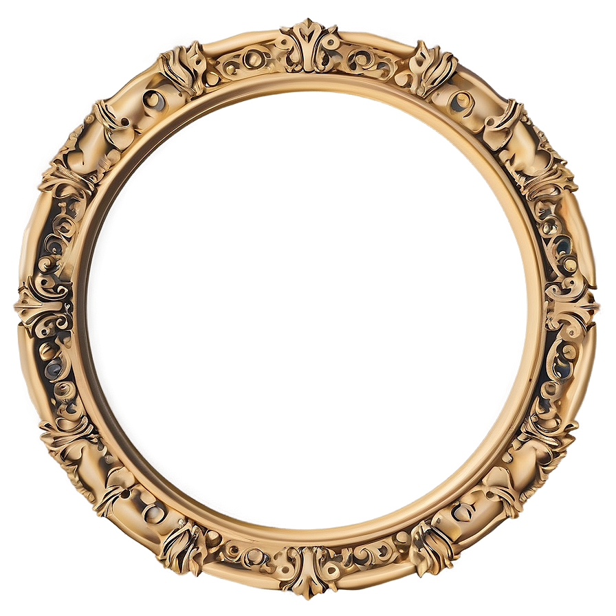 Ornate Gold Circle Frame PNG wdh PNG image with a transparent background, free high-resolution download
