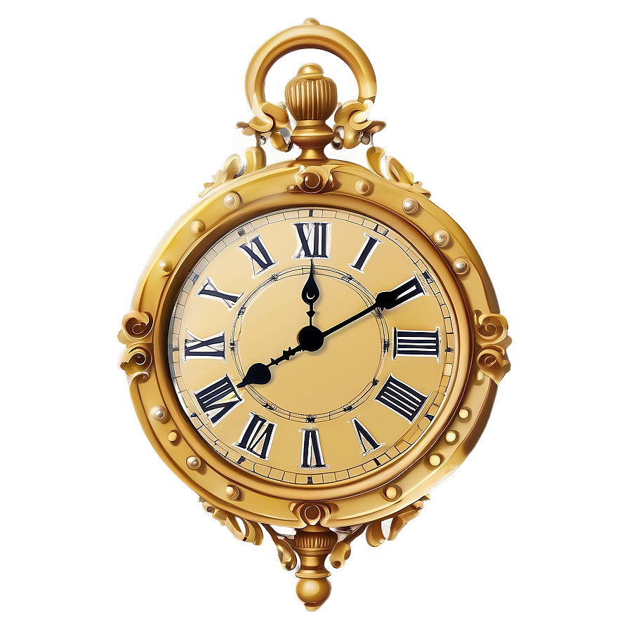 Ornate Gold Clock Png Dtm14